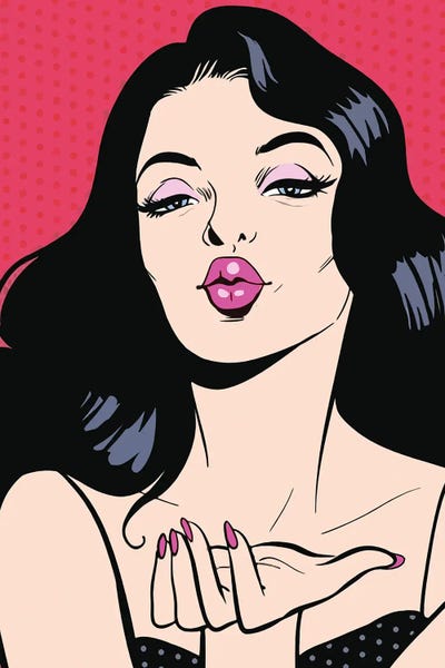 Art Mirano: Jane Kiss Pop Art Illustration by Art Mirano