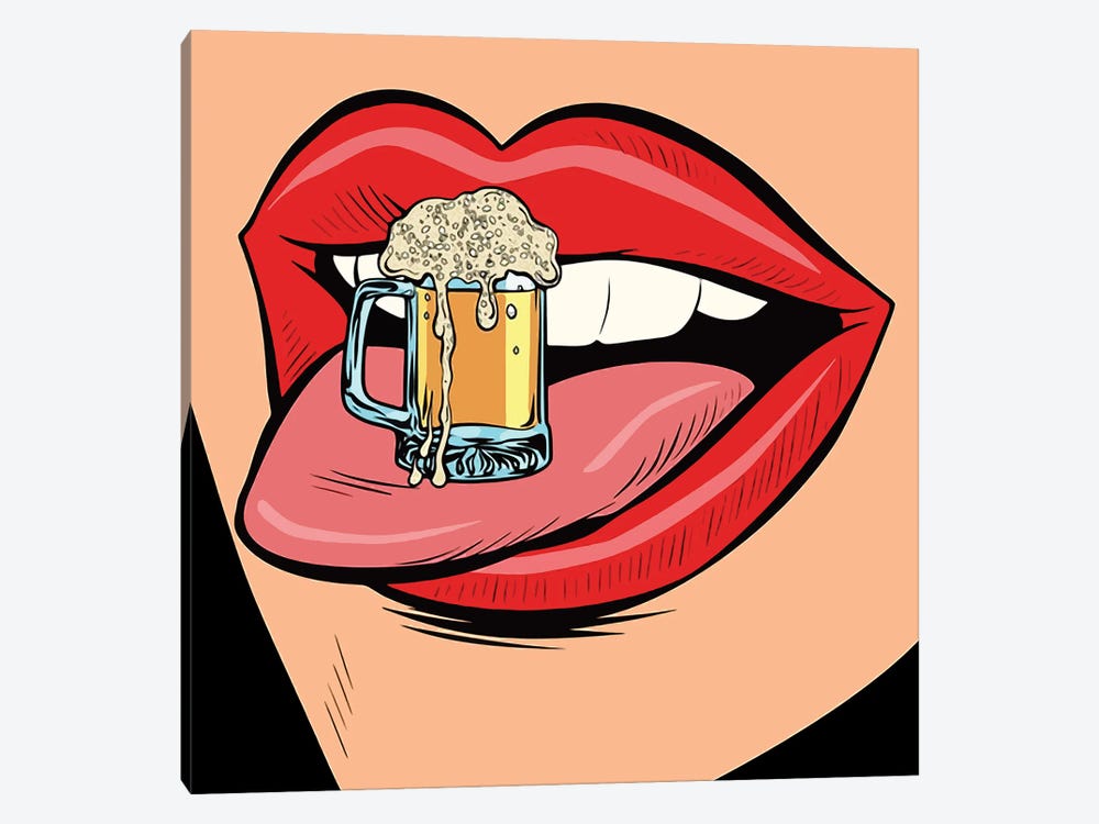 Beer On The Mouth by Art Mirano 1-piece Canvas Wall Art