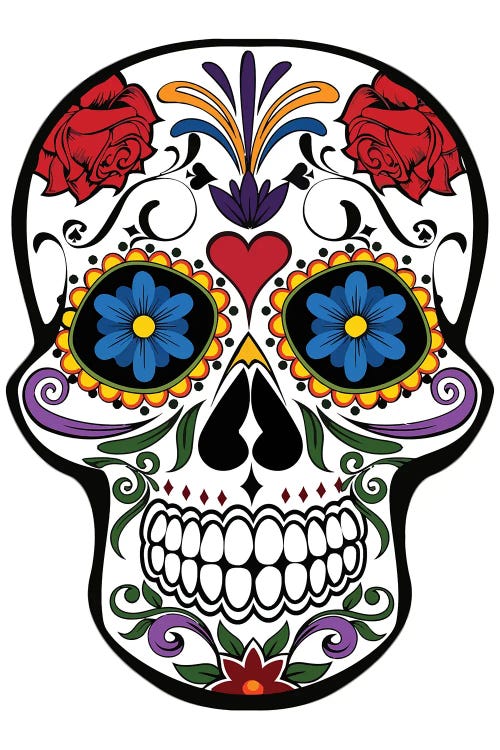 Skull With Flowers by Art Mirano wall art