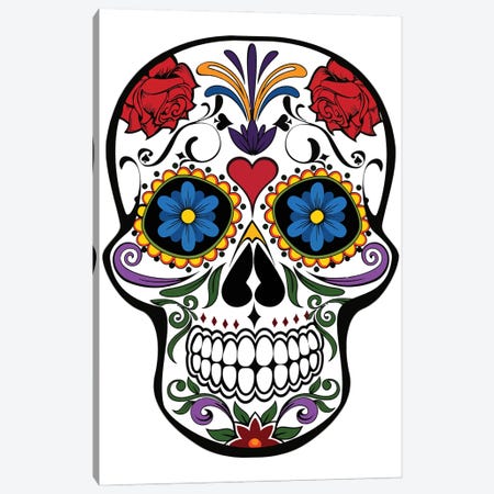 Skull With Flowers Canvas Print #ARM636} by Art Mirano Canvas Art Print