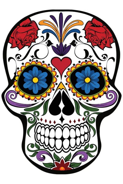 Art Mirano: Skull With Flowers by Art Mirano