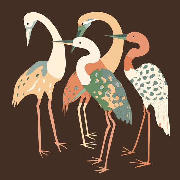 Art Mirano: Birds On The Brown Illustration by Art Mirano