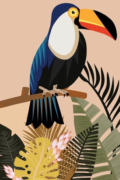 Toucans: Vintage Natural Imprint Tropical by Art Mirano