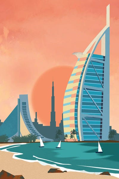 City Sunrises & Sunsets: Сity Dubai Architectural Scenery by Art Mirano