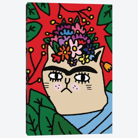 Cat Frida Kahlo De Rivera Canvas Print #ARM654} by Art Mirano Canvas Art Print