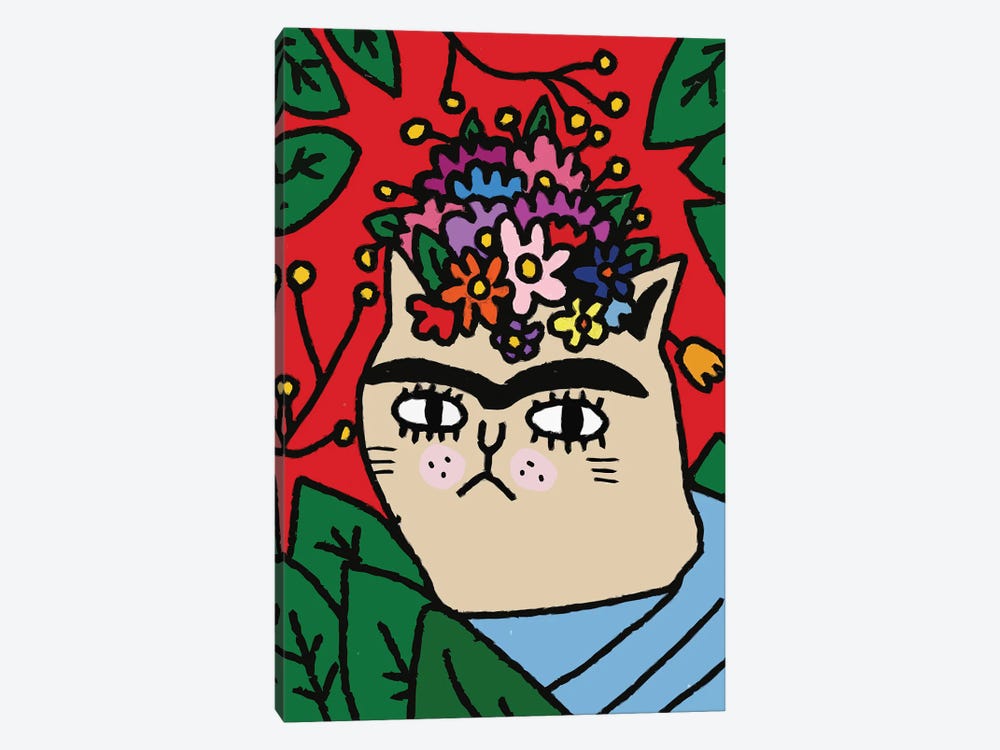 Cat Frida Kahlo De Rivera by Art Mirano 1-piece Canvas Print