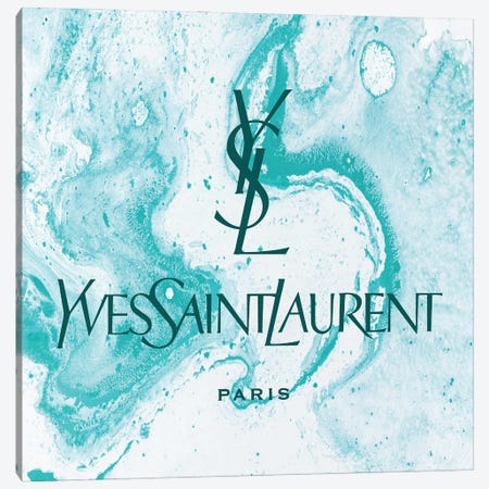Yves Saint Laurent Azure Abstract YSL Canvas Print #ARM659} by Art Mirano Canvas Artwork