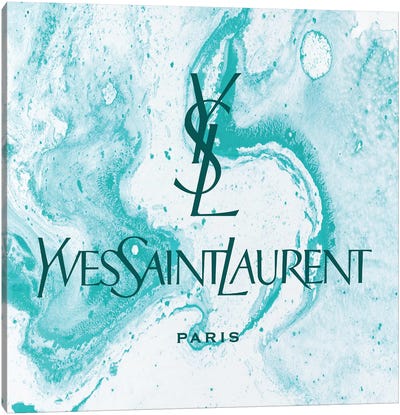 Yves Saint Laurent Azure Abstract YSL Canvas Art Print - Yves Saint Laurent Art