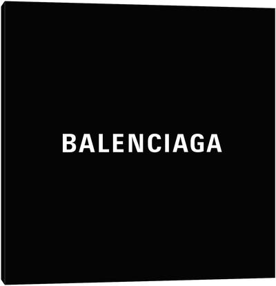 Bb Balenciaga Black Canvas Art Print - Black & White Graphics & Illustrations
