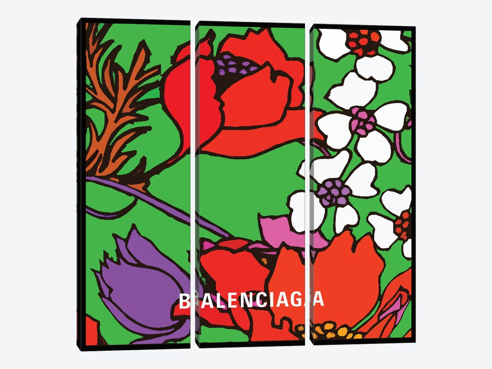 Balenciaga Flowers by Art Mirano 3-piece Canvas Art