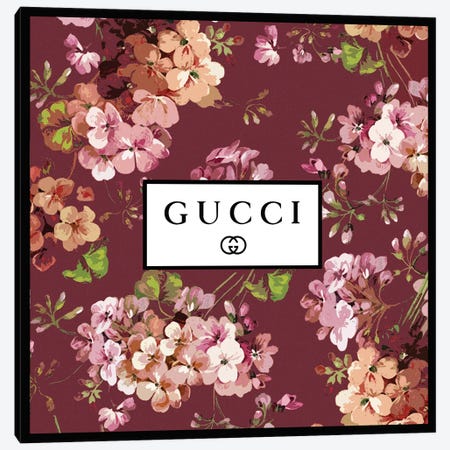 Gucci Logo Red Framework With Palms printed on canvas GUO52
