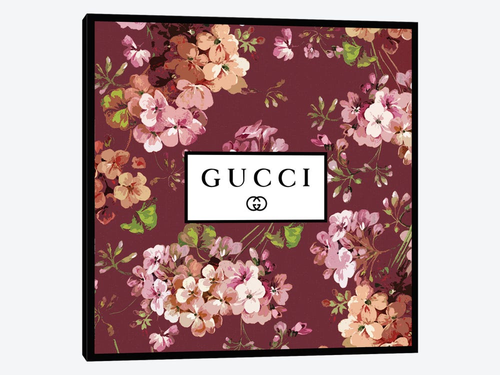 Gucci In Flowers 1-piece Canvas Wall Art