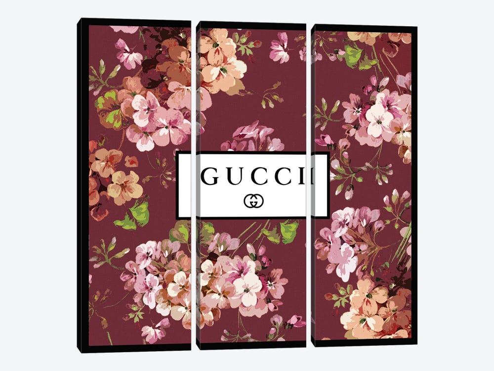 Gucci In Flowers by Art Mirano 3-piece Canvas Wall Art