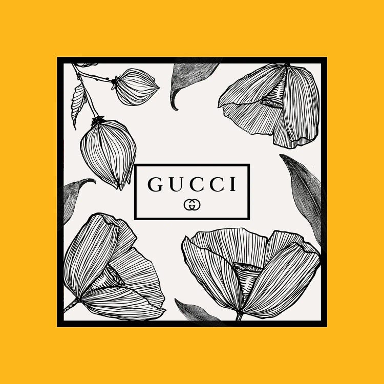 Yellow Frame Gucci Flowers