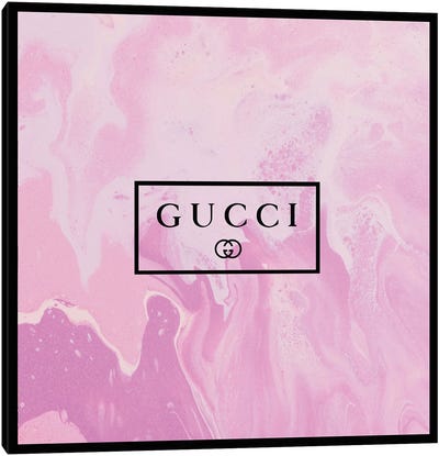 Pink Marble Abstract Fashion Art Gucci Canvas Art Print
