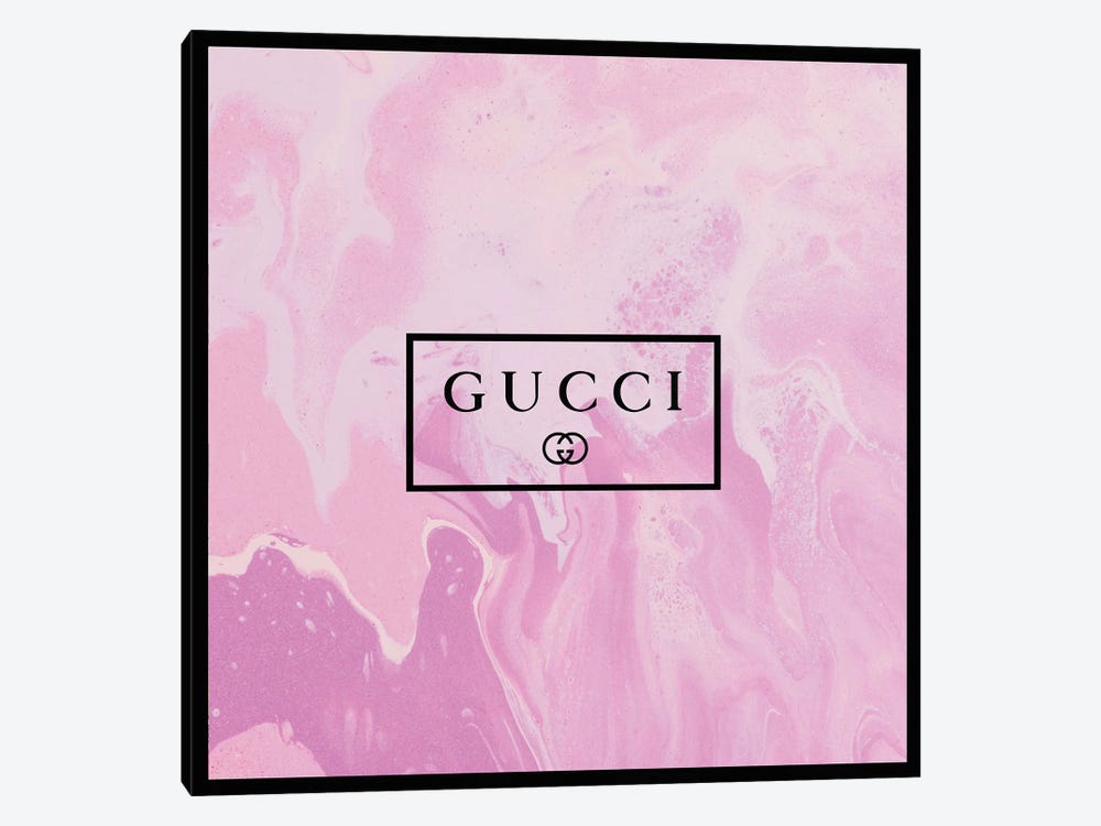 Pink Marble Abstract Fashion Art Gucci 1-piece Canvas Wall Art