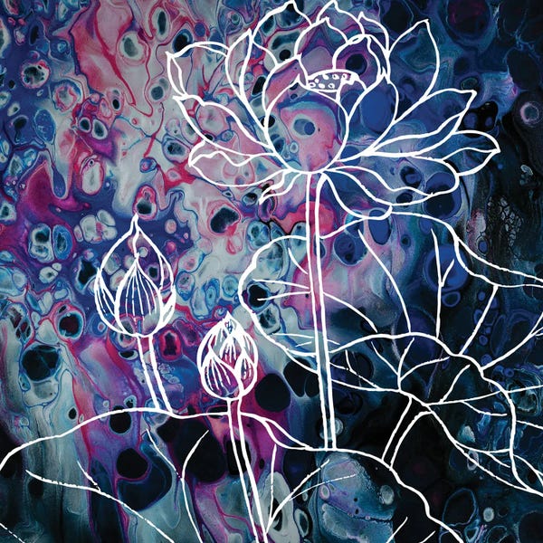 Lotuses: Flower Lotus In Abstraction by Art Mirano