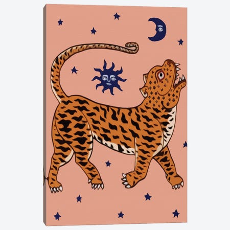 Tiger & night Canvas Print #ARM697} by Art Mirano Art Print
