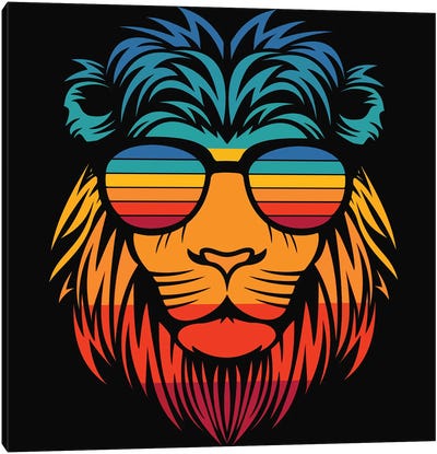 Lion In Sunglasses Canvas Art Print - Middle School