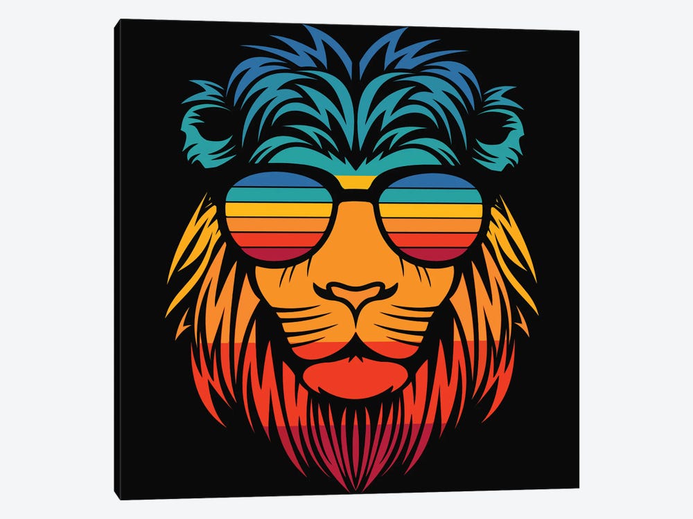 Lion In Sunglasses by Art Mirano 1-piece Canvas Wall Art