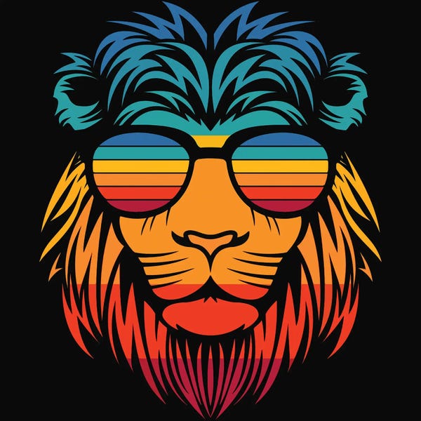 Art Mirano: Lion In Sunglasses by Art Mirano