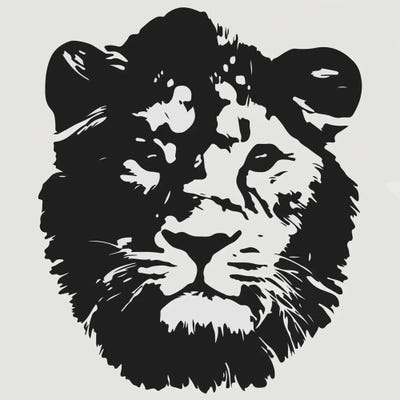 Lion Black & White by Art Mirano multi panel art