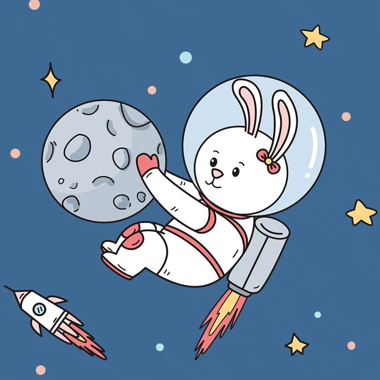 Rabbit In Space by Art Mirano wall art