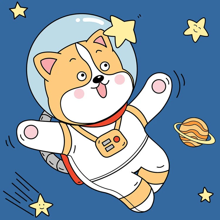 Dog In Space II by Art Mirano wall art