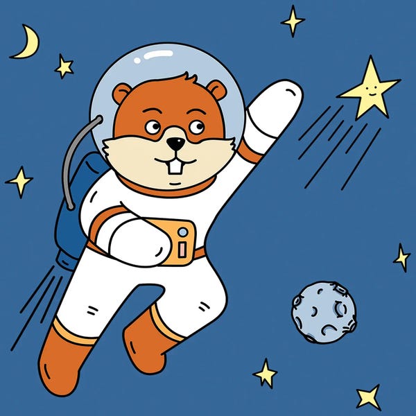 Beavers: Beaver In Space II by Art Mirano