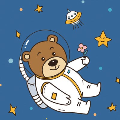 Bear In Space by Art Mirano canvas print