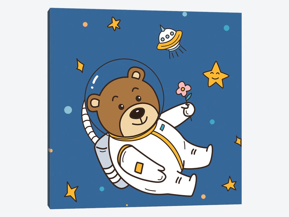 Bear In Space by Art Mirano 1-piece Canvas Wall Art
