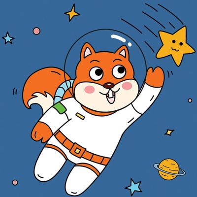 Squirrel In Space by Art Mirano metal wall art