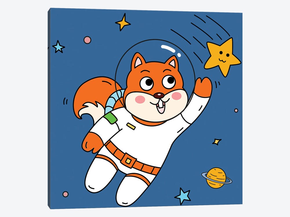 Squirrel In Space by Art Mirano 1-piece Art Print