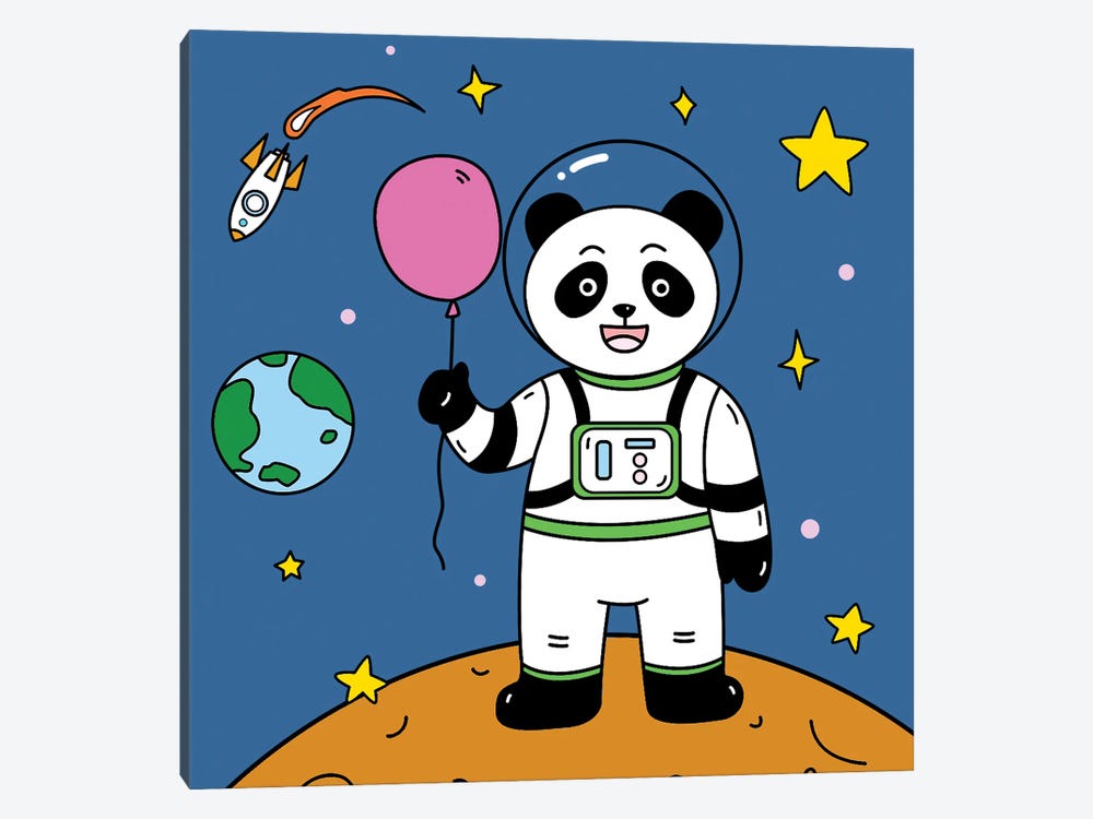 Panda Bear In Space II by Art Mirano 1-piece Art Print