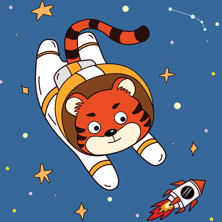 Tiger In Space by Art Mirano wall art