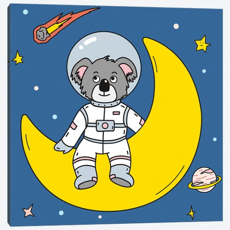Koala Bear In Space Canvas Print #ARM750} by Art Mirano Art Print