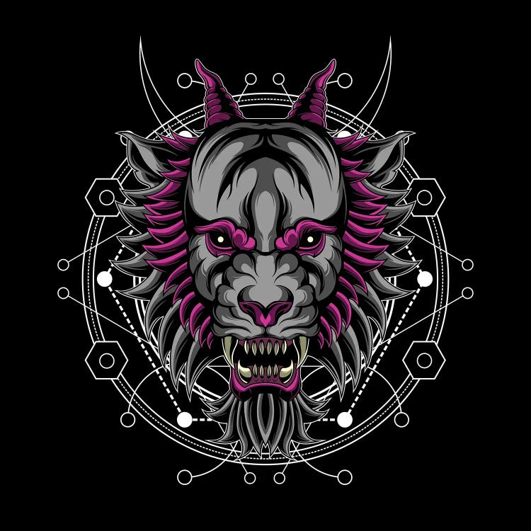 Demon Wolf On Black