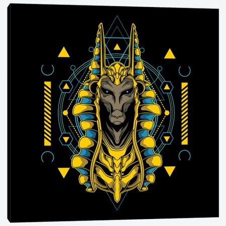 Anubis Yellow Head Canvas Print #ARM848} by Art Mirano Art Print