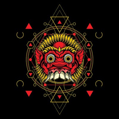 Demon Head Red by Art Mirano canvas print