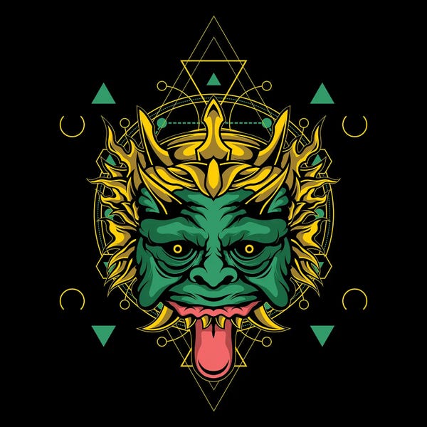 Art Mirano: Green Head Demon by Art Mirano