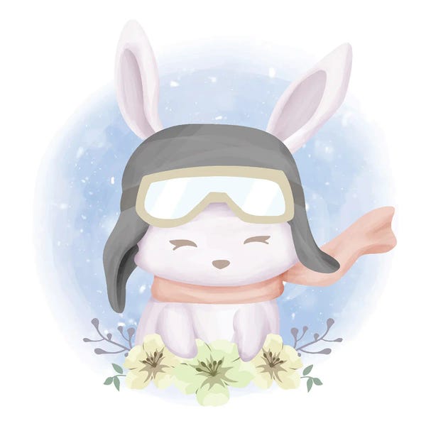 Art Mirano: Baby Rabbit Flying by Art Mirano