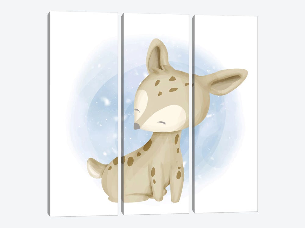 Smiling Baby Deer by Art Mirano 3-piece Canvas Art Print