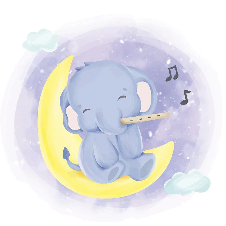 Baby Elephant Playing The Flute