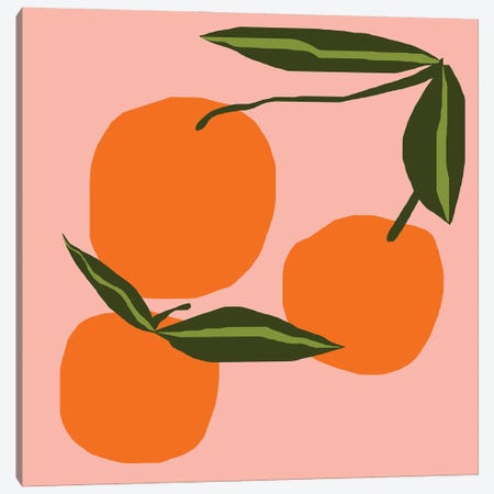Oranges On The Pink Canvas Print #ARM872} by Art Mirano Canvas Art