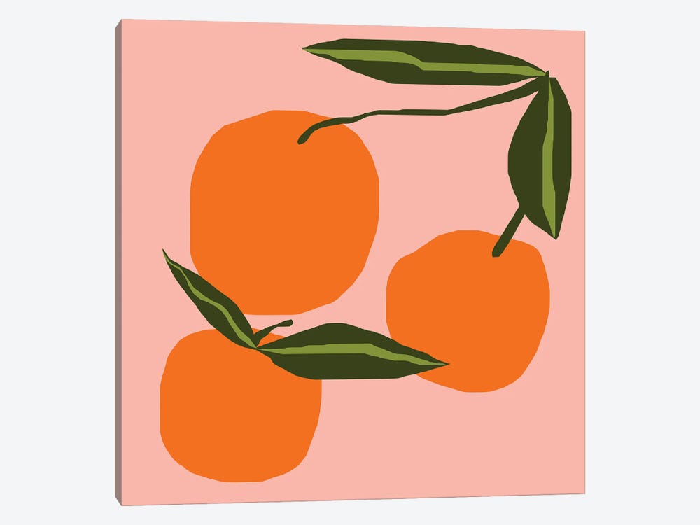 Oranges On The Pink by Art Mirano 1-piece Canvas Wall Art