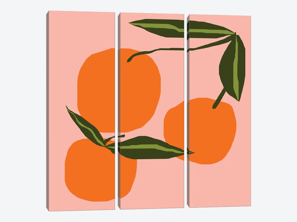 Oranges On The Pink by Art Mirano 3-piece Canvas Wall Art