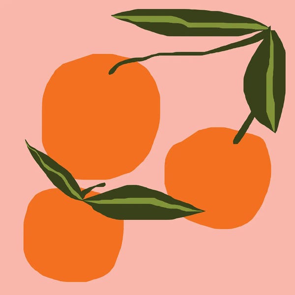 Dopamine Decor: Oranges On The Pink by Art Mirano