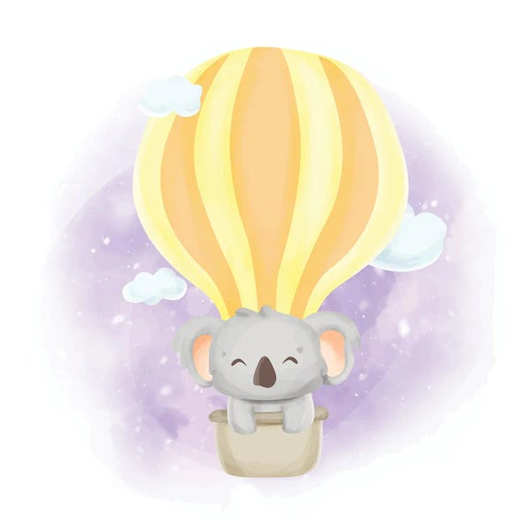 Art Mirano: Baby Koala And Balloon by Art Mirano