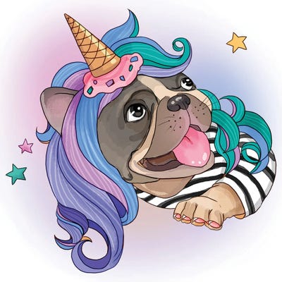 Pet Dogs Wear Wigs by Art Mirano canvas print