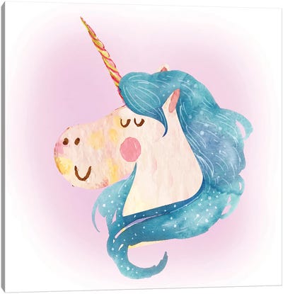 Unicorn Canvas Art Print - Friendly Mythical Creatures